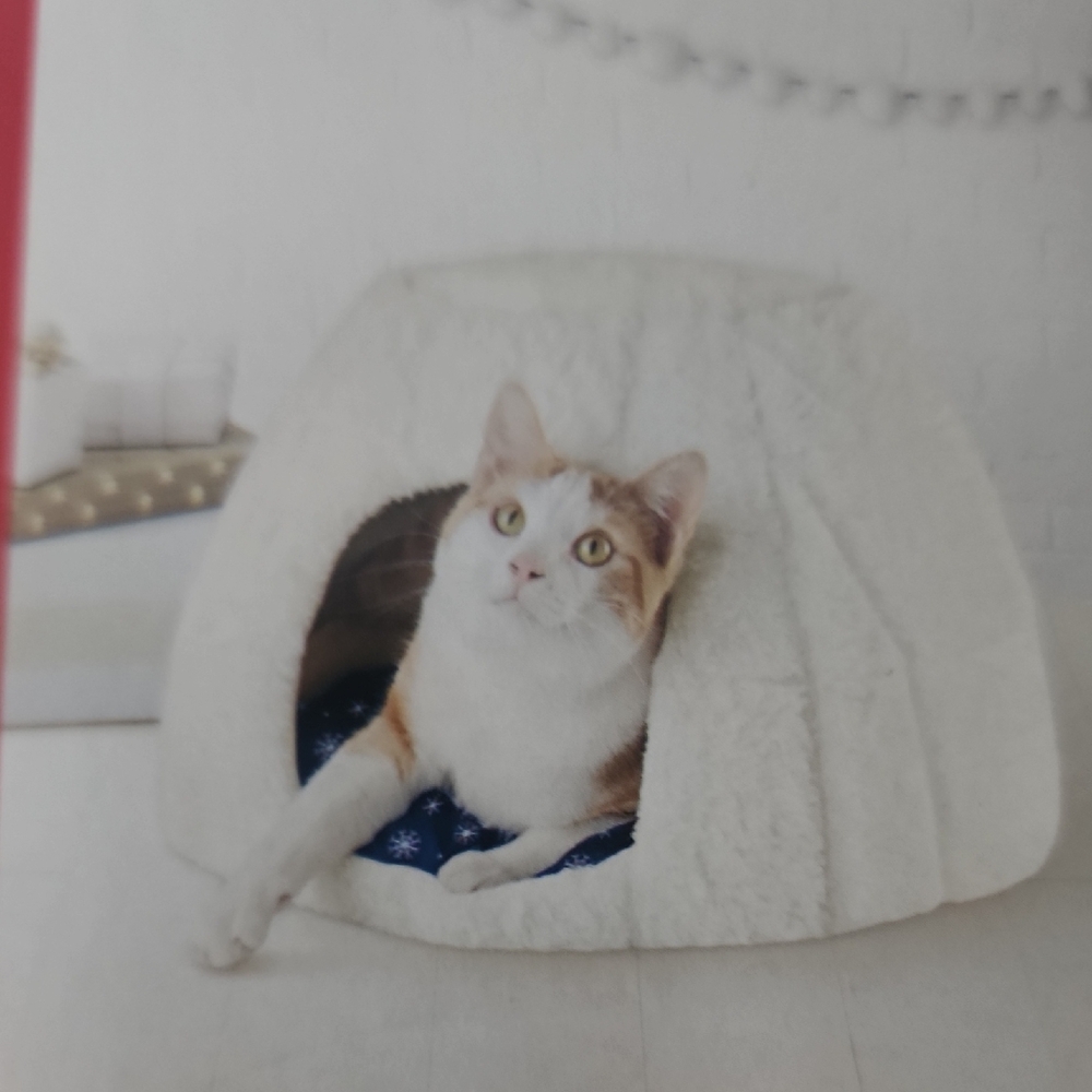 Cozy White Cat Bed